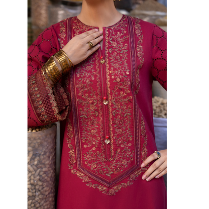 UCA-15 3 Pc Embroidered Cambric Cotton Ready to Wear Eid Collection by Casuallite