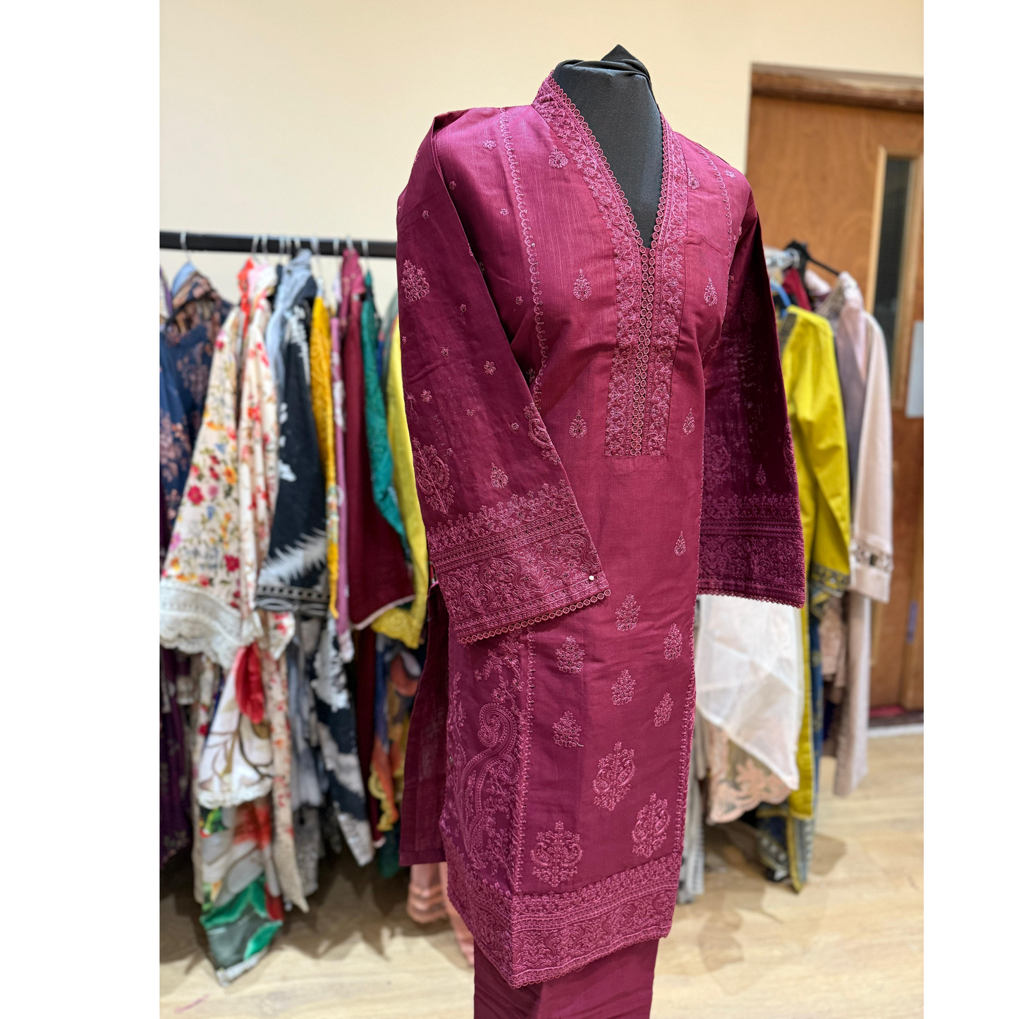 2 Pc Embroidered Khaddar Co-Ord Set  | Ready to wear| Hayats