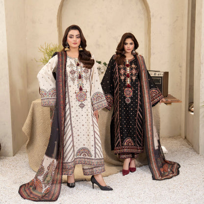 KC-1570 "Tabeer" Embroidered Festive Cambric Cotton Collection by Karma Collection