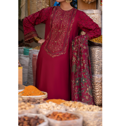 UCA-15 3 Pc Embroidered Cambric Cotton Ready to Wear Eid Collection by Casuallite
