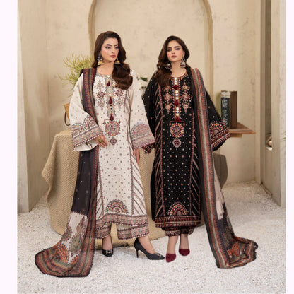 KC-1570 "Tabeer" Embroidered Festive Cambric Cotton Collection by Karma Collection