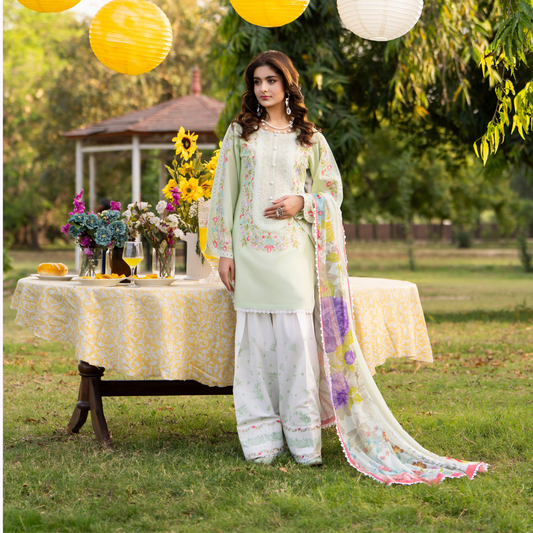 KC-1575 "Sunheri" Embroidered Festive Cambric Cotton Collection by Karma Collection
