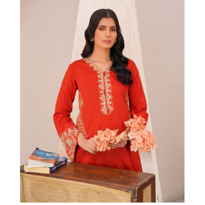 U-71 Embroidered Linen with Pockets 2 Pc Co Ord Set Dress | Ready to wear | UMNAA