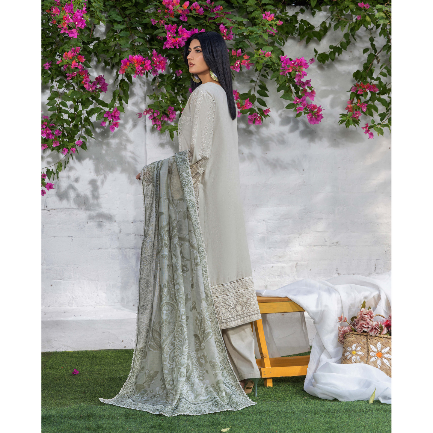 UTT-05 Embroidered Cambric Cotton 3 Pc Ready to wear Collection | Traditional Thread