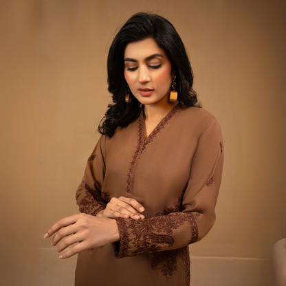 UA-42 Embroidered Dhank with Pockets 2 Pc Co Ord Set Dress | Ready to wear | UMNAA