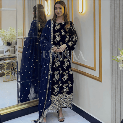 UA-43  Luxury Embroidered Handwork Velvet Collection UMNAA