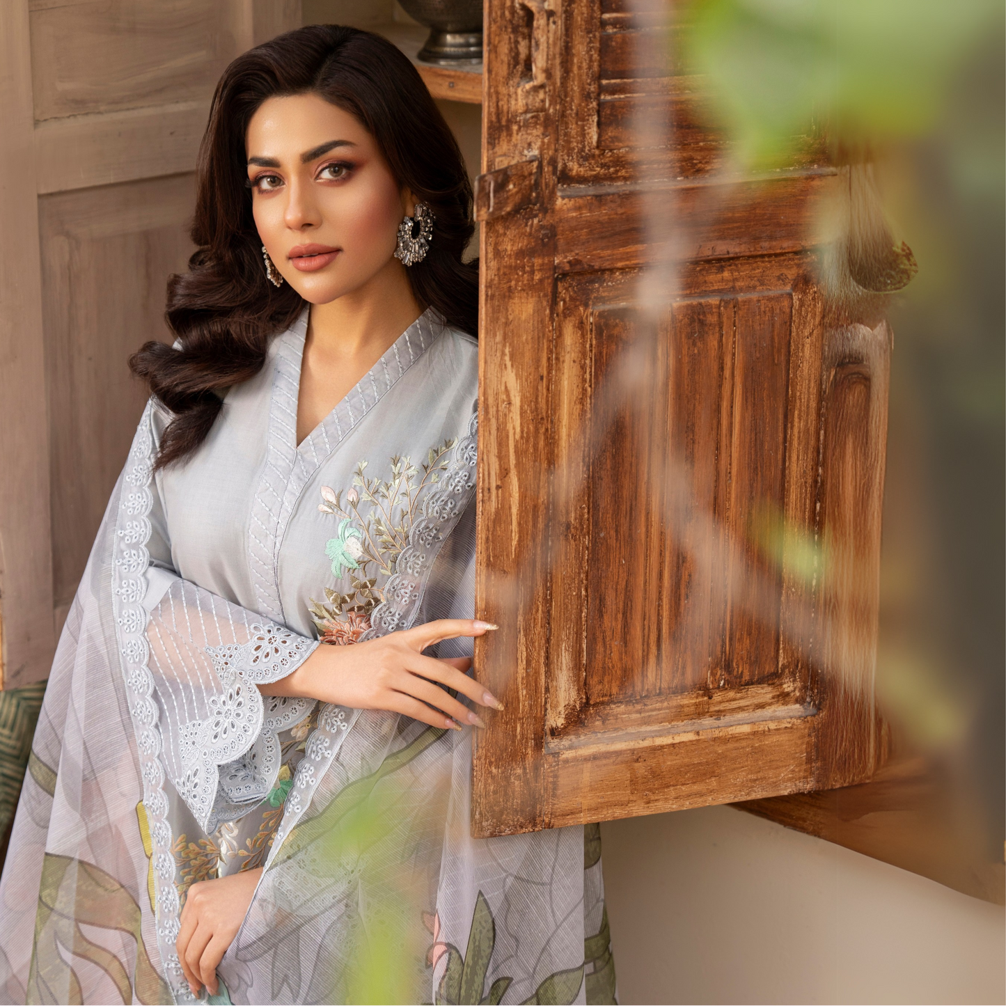 UKC-16 Embroidered Cambric Cotton Ready to Wear 3 Pc - Karma Collection