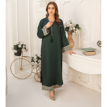 UA-50 Embroidered Viscose Linen  2 Pc Pakistani Co Ord Set Dress | Ready to wear | UMNAA