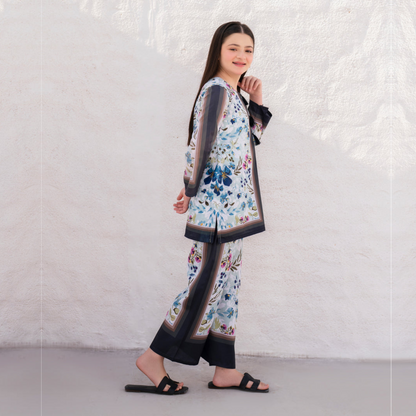 2 Pc Mother & Daughter Pakistani Printed Co-ord Set Collection by Garnet
