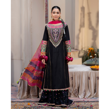 KC-1432 Embroidered Cambric Cotton Dress Ready to Wear 3 Pc - Karma Collection