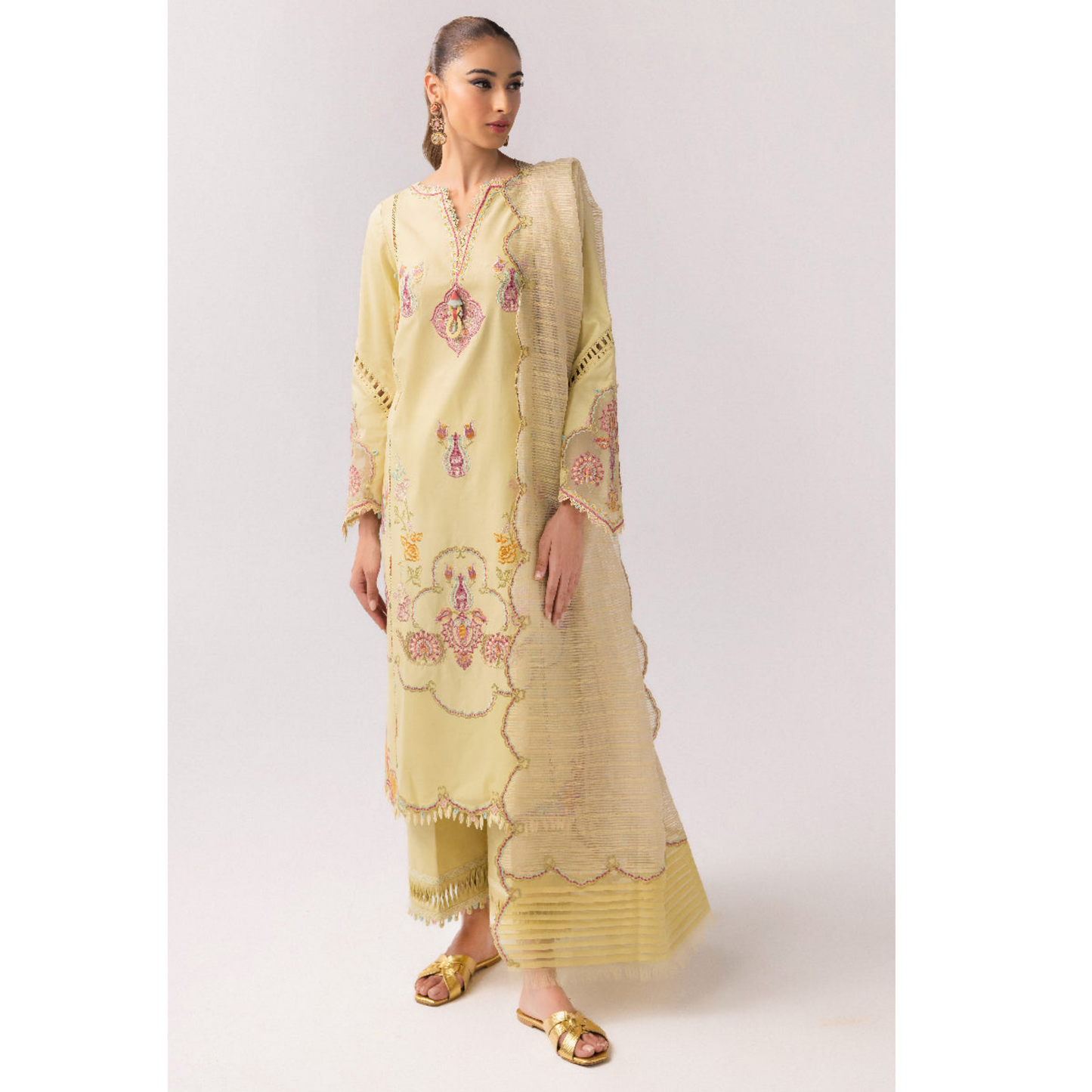 3 Pc Festive Embroidered Collection  | Ready to Wear | Qalamkar