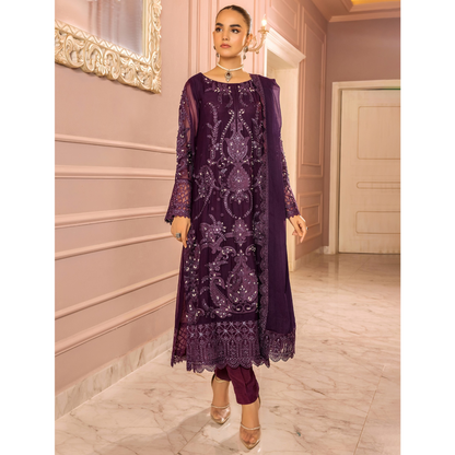 UTT-03 Embroidered Luxury Chiffon 3 Pc Pakistani Dress | Ready to wear | Traditional Thread