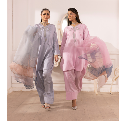 UMS-22 3 Pc trendy Farshi Shalwar Viscose Linen Collection | Ready to Wear | Simrans