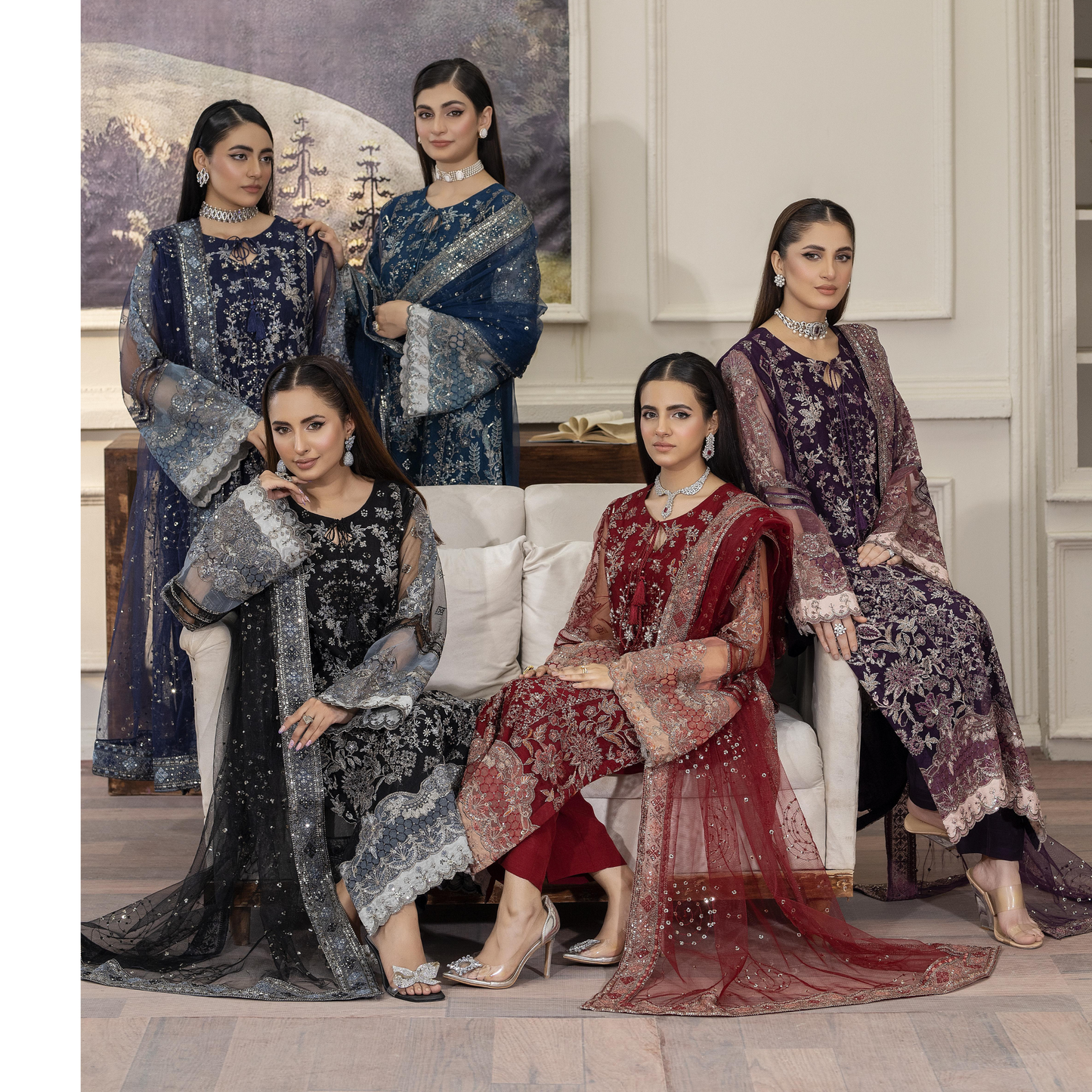 UTT-08 Luxury Festive Net Collection | Ready to Wear | Traditional Thread