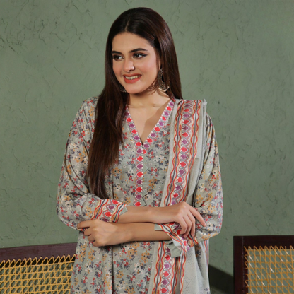 USN-15 Printed Khaddar 3 Pc Collection Set by Saphron