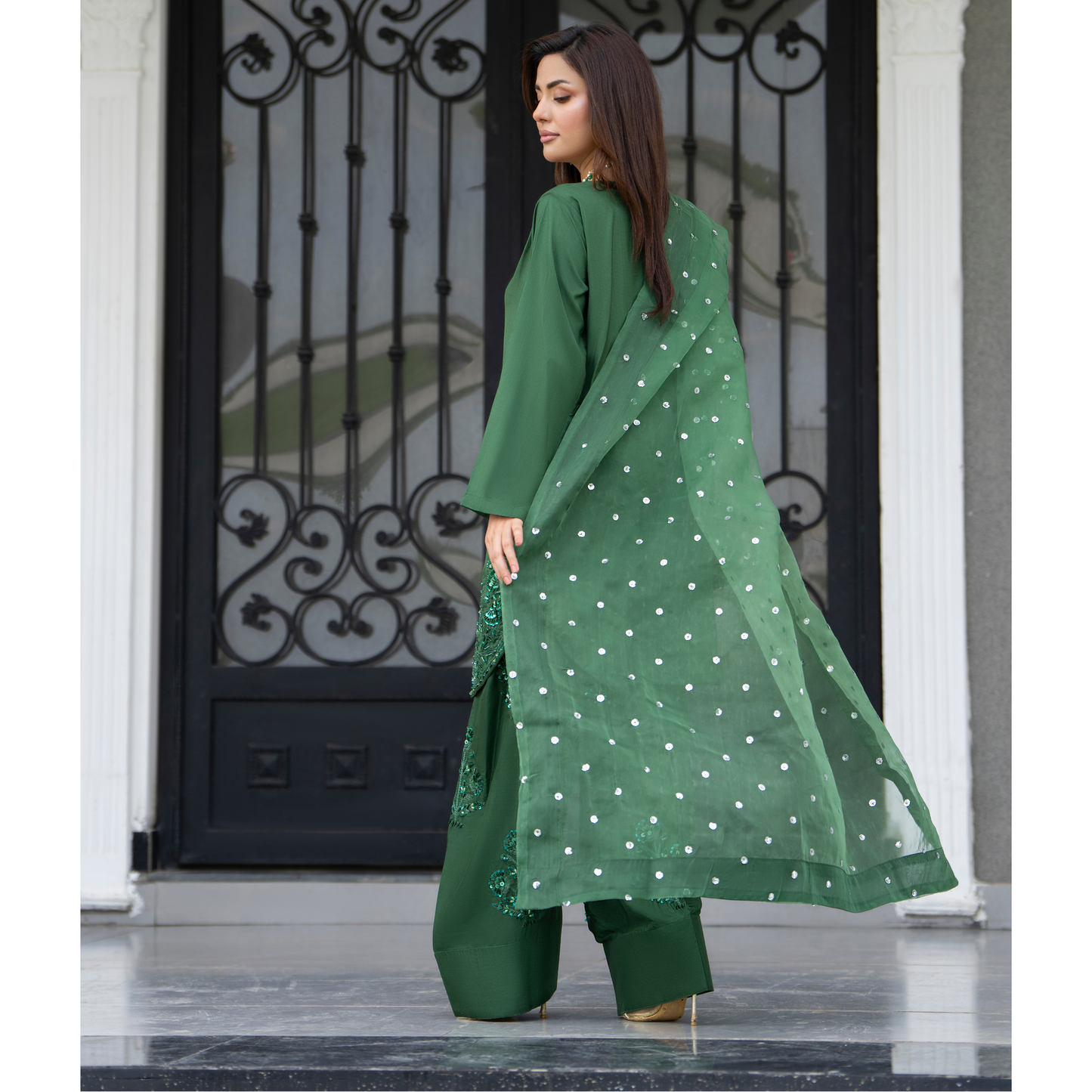 RA-22 Luxury Raw Silk Embroidered Farshi Shalwar Best Selling Collection |Ready to Wear | Raniya.h