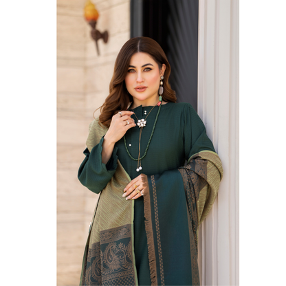 RA-23 Dhanak Dress with Kashmiri Wool Shawl 3 Pc Collection |Ready to Wear | Winter Collection | Raniya.h