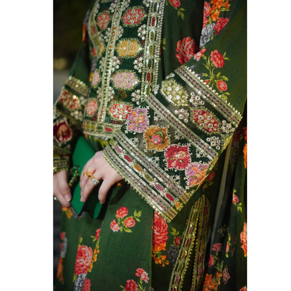 UA-136 Embroidered Shamoz Silk 3 Pc dress | Ready to Wear Asian Clothes  | Umnaa