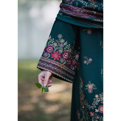 UCA-31 Embroidered Dhanak with Pashmina Shawl Winter Collection by Casuallite