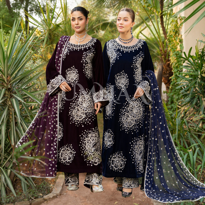 F-491 "Sehar" Embroidered Velvet Collection by Karma Collection
