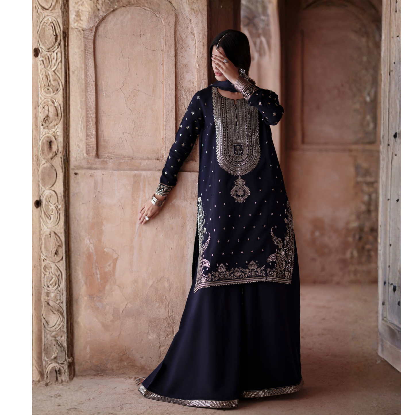 UCA-34 "ISHQIA" Festive Drop Embroidered Viscose Collection by Casuallite