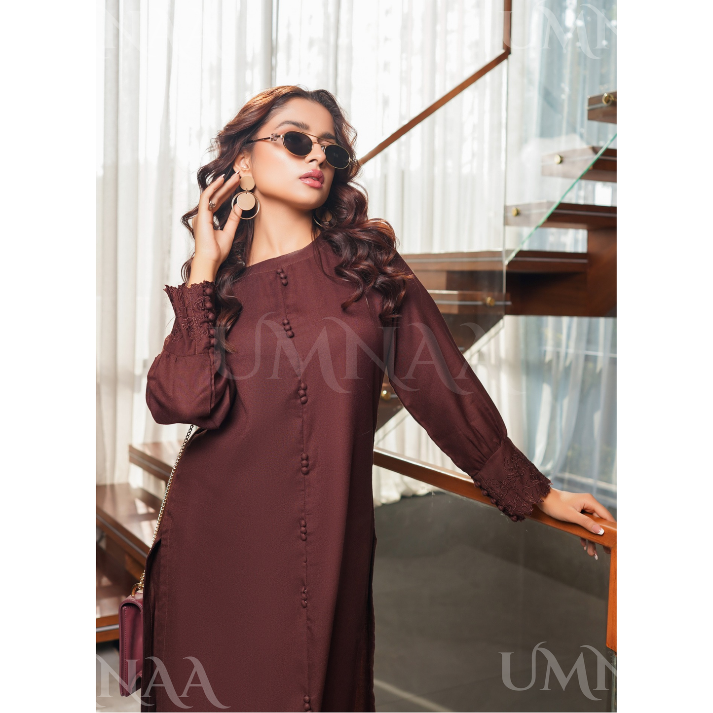 UMS-53 Solid Embroidered Dhanak Co-Ords Set | Ready to Wear | Simrans