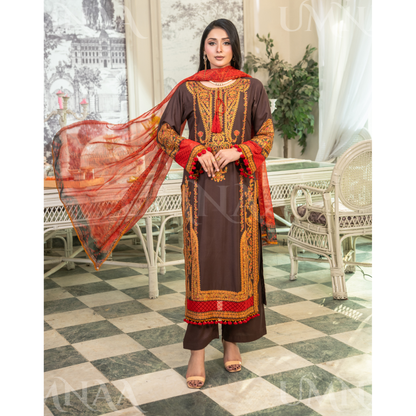 UA-163 Embroidered Linen Festive Collection | Ready by Wear | Pakistani Dress Asian Clothes Umnaa
