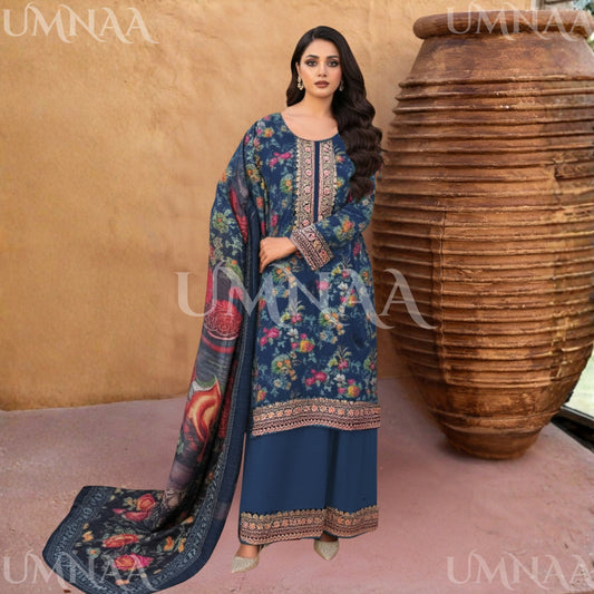 UA-132 Embroidered Viscose Linen 3 Pc | Ready to Wear | Asian Clothes