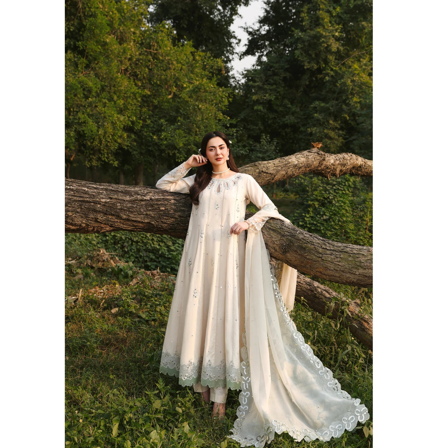 UMS-55 Janan Mother Daughter Chikenkari Jacquard Eid Edit by Simrans | Ready to Wear Asian Pakistani clothes