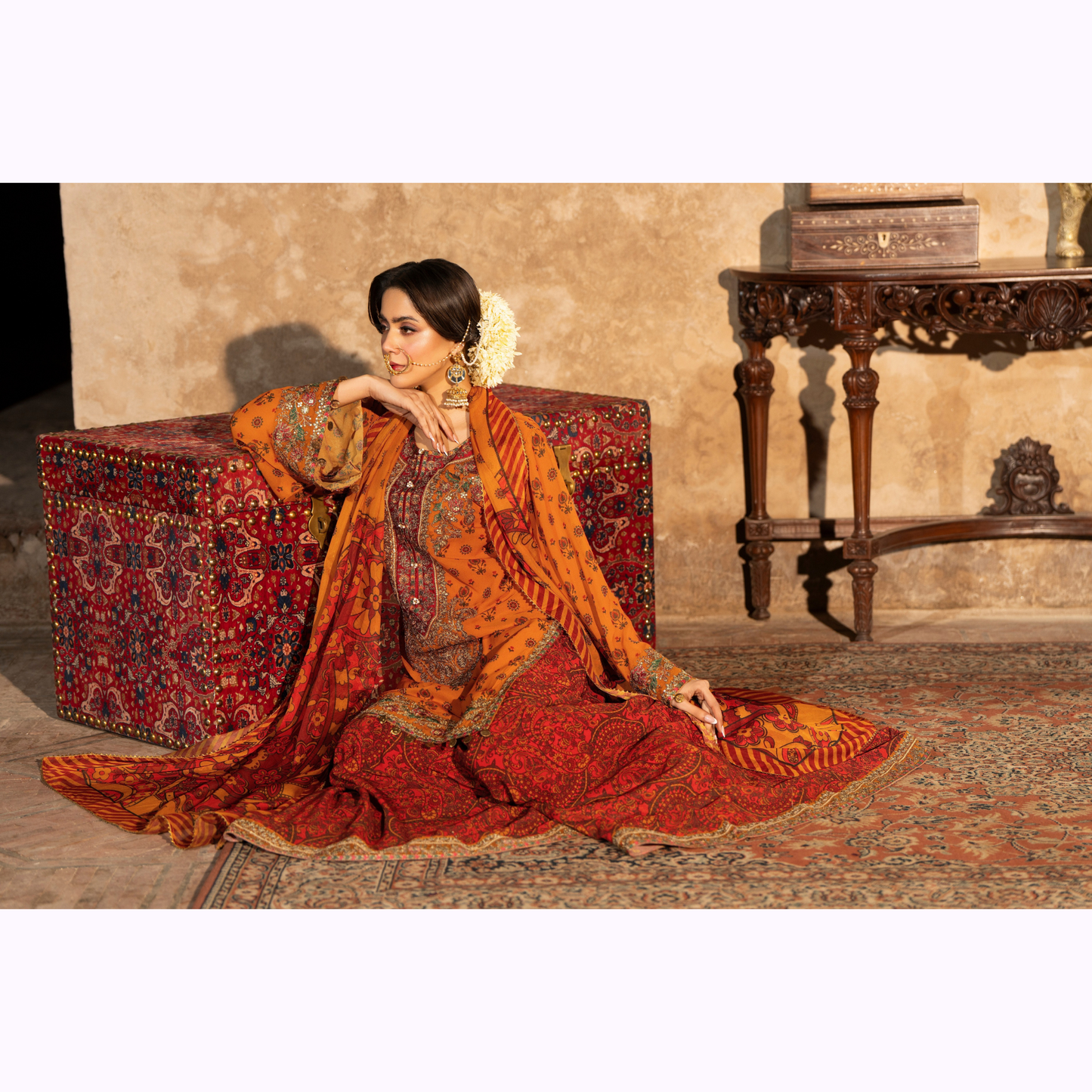 "AURA" Embroidered Georgette Collection by Karma Collection