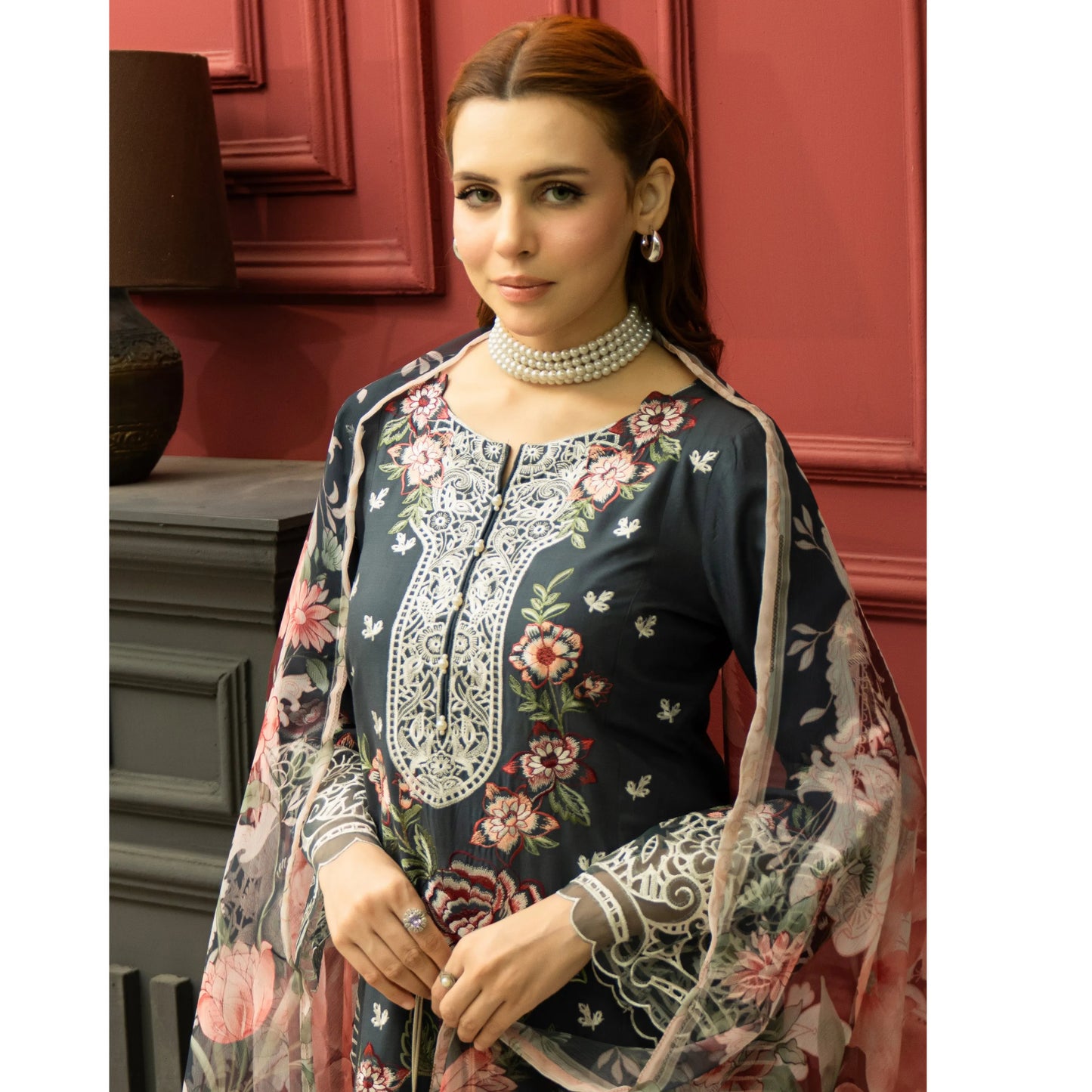 UMRZ-58 Embroidered Linen Collection 3 Pc By Rangz Asian clothes Ready to Wear