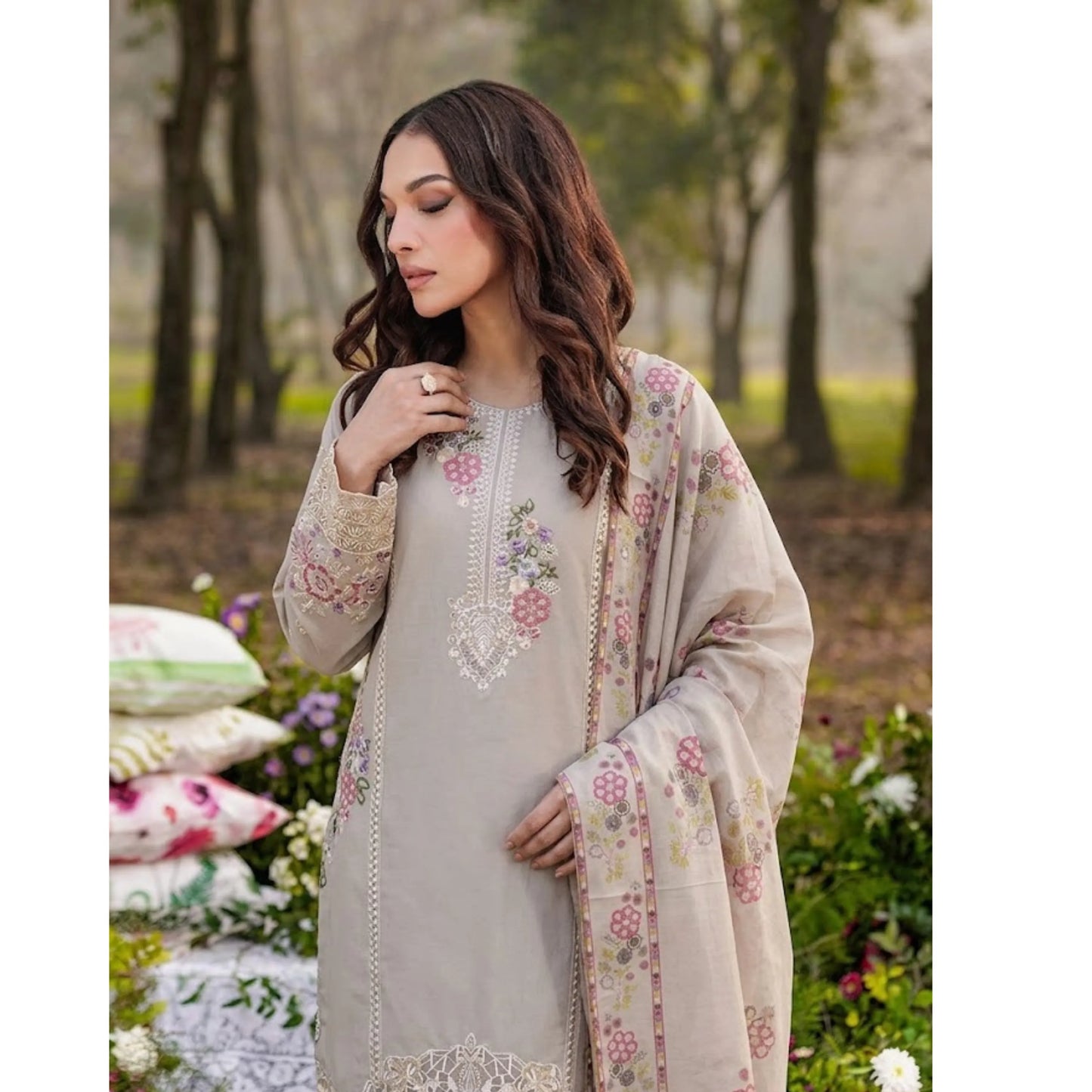 UA-185 Embroidered Cotton 3-Piece Collection | Ready to Wear Asian clothes