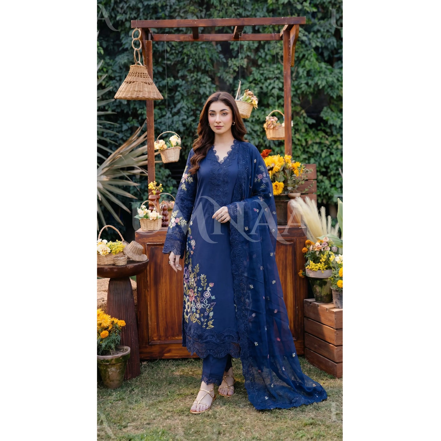 UA-191 Embroidered Cotton Collection 3 Piece | Ready to Wear | Asian clothes