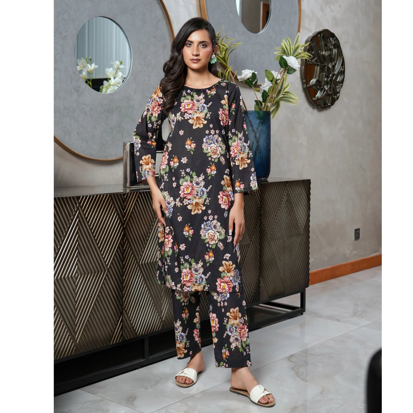 UMS-62 "Limelight" by Simrans Printed Lawn Co Ord Set Collection | Ready to Wear Pakistani Asian clothes