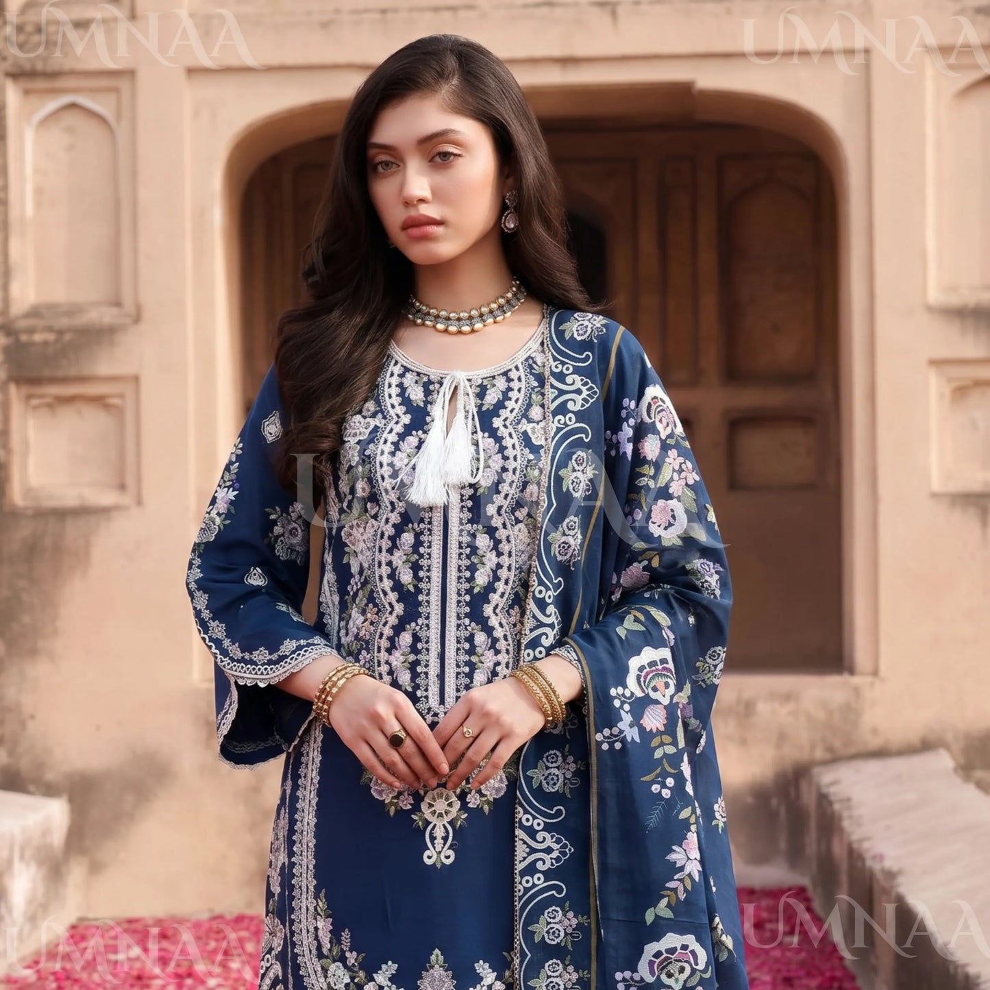 UA-193 Embroidered Cotton Collection 3 Piece | Ready to Wear | Asian clothes
