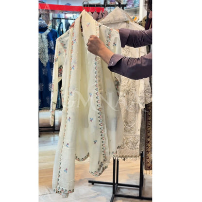 UA-194 Embroidered Cotton Farshi Shalwar Collection by Umnaa | Ready to Wear Pakistani Asian Clothing
