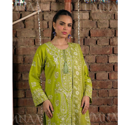 UA-199 Embroidered Cambric Cotton Collection by Umnaa | Ready to Wear Pakistani Asian clothes for women