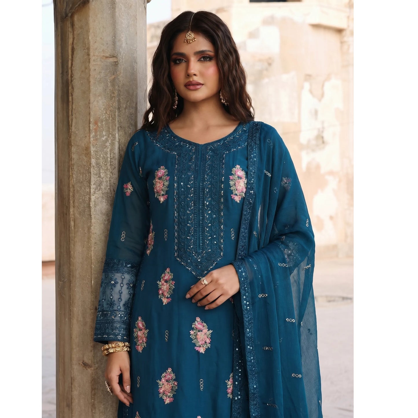 UA-201 Embroidered Cotton Festive Collection By Umnaa | Ready to Wear Pakistani Asian clothes