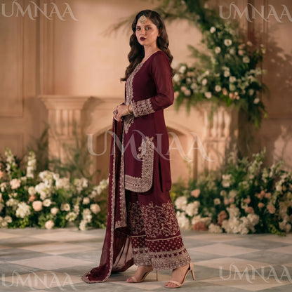 UA-210 Embroidered Chiffon Sharara Festive Collection by umnaa | Ready to Wear Pakistani Asian clothes
