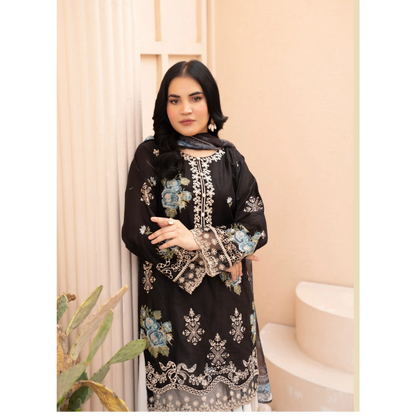 UMRZ-62 "Crimsons" by Rangz Embroidered Cotton with poly Lawn Sharara Festive collection| Ready to Wear Pakistani Asian clothes