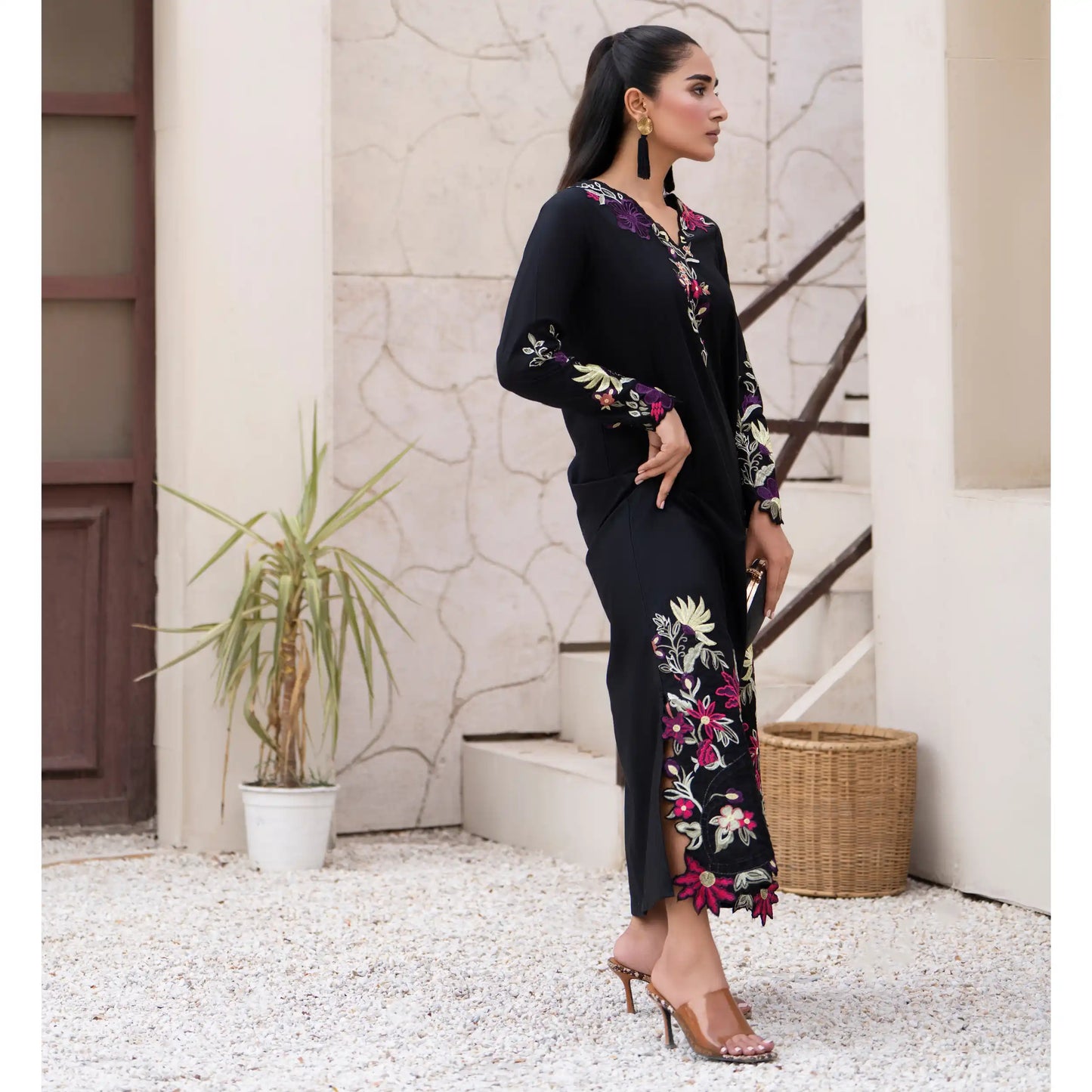 UA-237 Embroidered Kaftan Style Co-Ord Set Asian Wear | Umnaa
