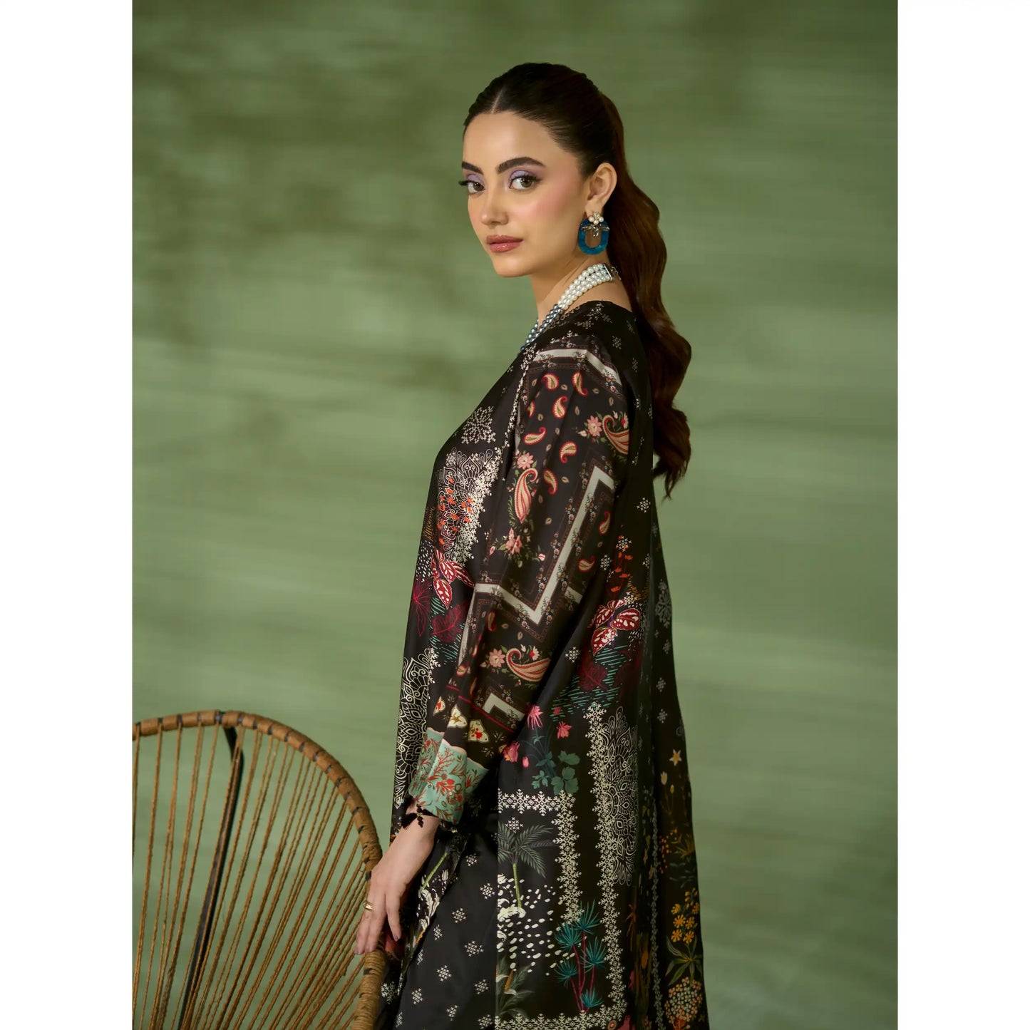 UAL-05 Printed Silk Kaftan Style Co-Ord Set Loose fit Casual Wear | Ethnic wear | ALLY'S