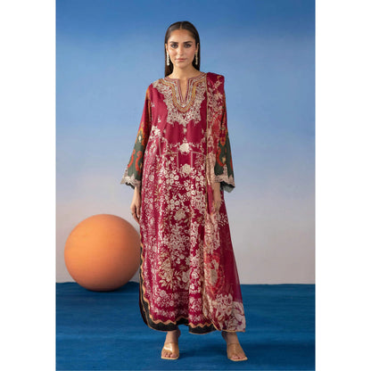 UMS-67 Ethnic Rozana by Simrans Poly Lawn Kaftan Co Ords set