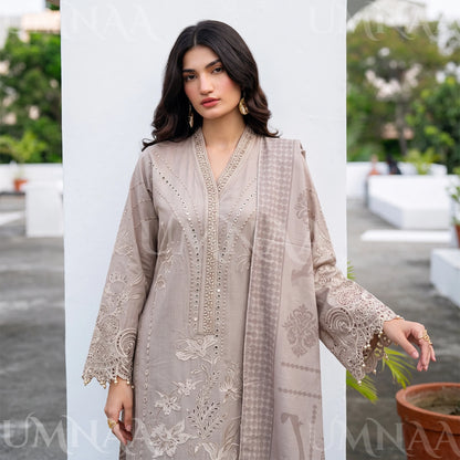UA-272 Embroidered Cambric Cotton 3 Pc Collection | Umnaa