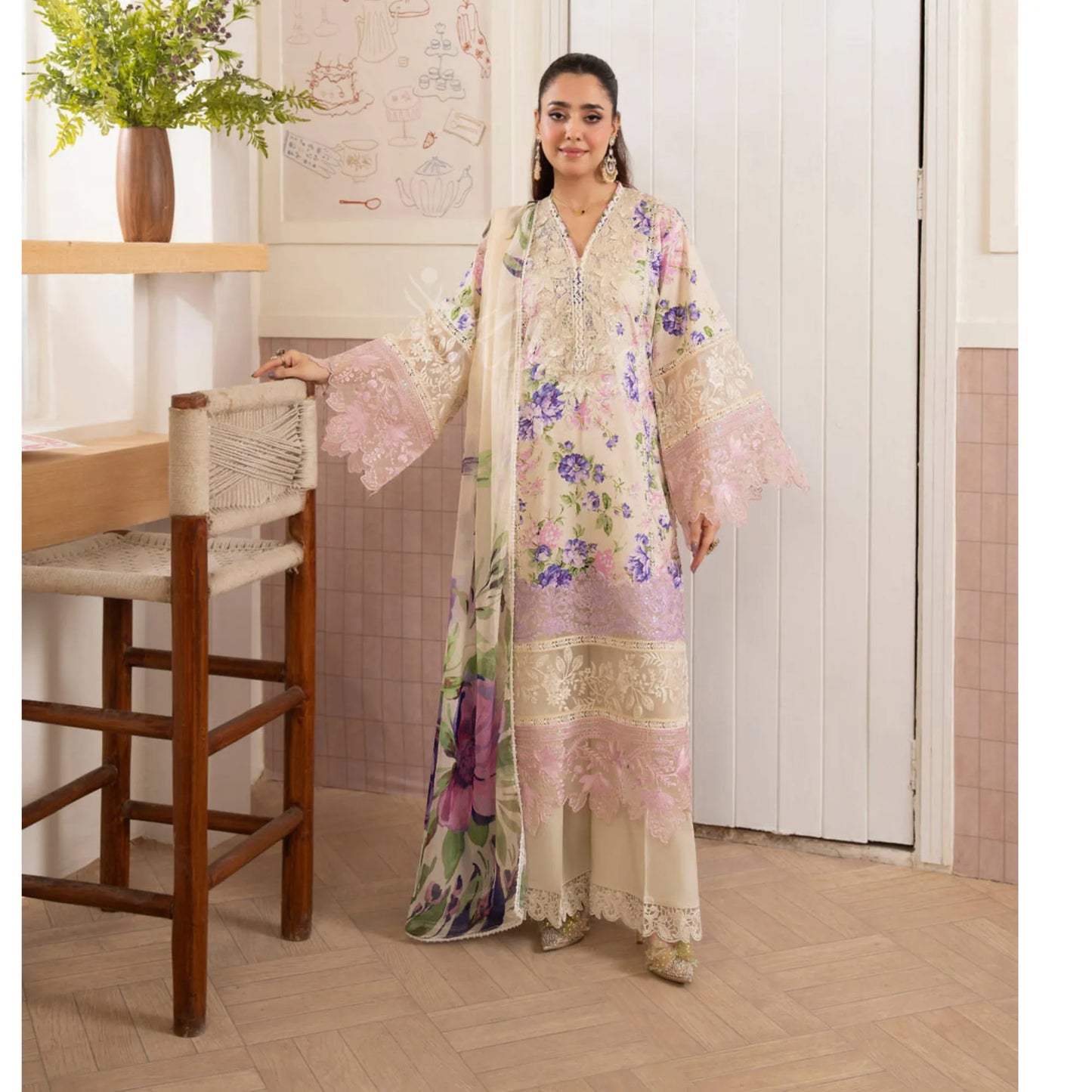 "Flora" Embroidered Lawn 3 Pc Collection | Karma Collection