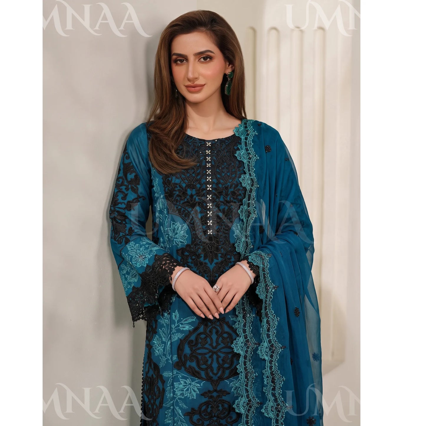 UA-283 Embroidered Chiffon 3 Pc Collection | Umnaa
