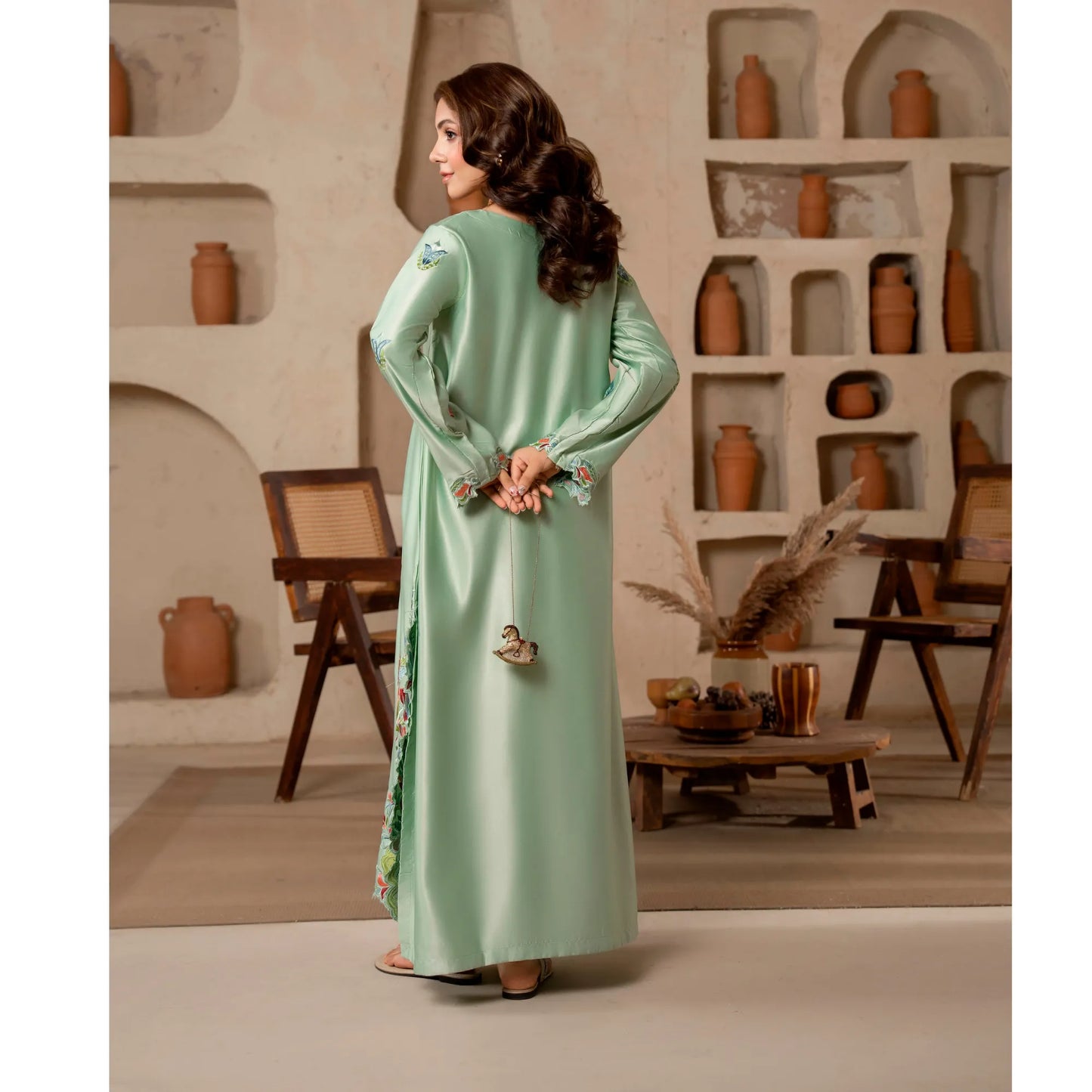 RA-40 Embroidered kaftan 2 Pc - Raniya.h