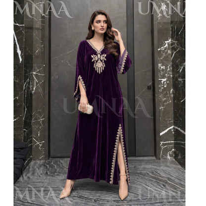 UA-304 Luxury Embroidered Kaftan 1 Pc | Umnaa