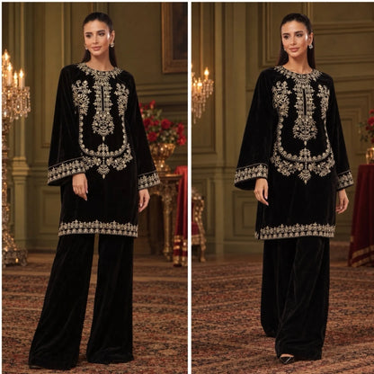 RA-42 Mehr-e-Noor Luxury Velvet Co-Ords | Raniya.h