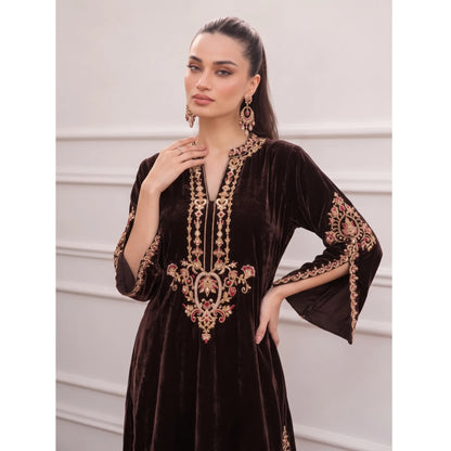 UA-316 Luxury Velvet Kaftan Style Co-Ord Set | Umnna